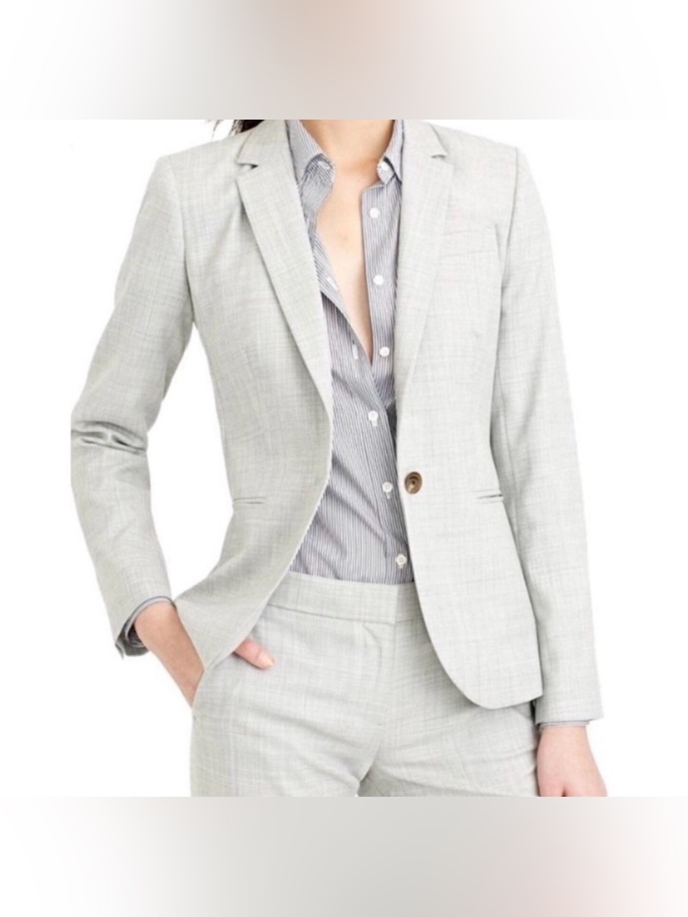 J.Crew 1035 Women’s Campbell Super 120s Wool Blazer Light Grey 4